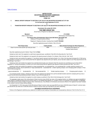 Thumbnail The RMR Group
 10-K Annual Report 2019