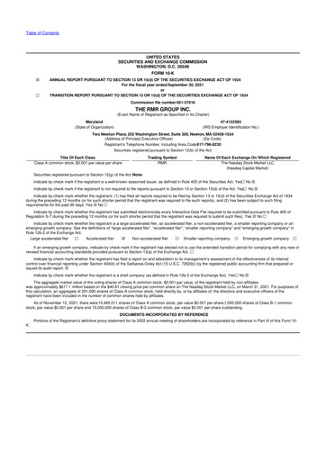 Thumbnail The RMR Group
 10-K Annual Report 2021