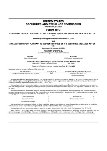 Thumbnail The RMR Group
 10-Q Quarterly Report FY2023 