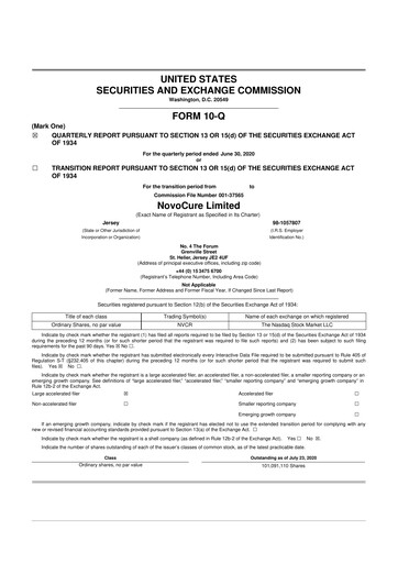 Thumbnail Novocure
 10-Q Quarterly Report FY2020 