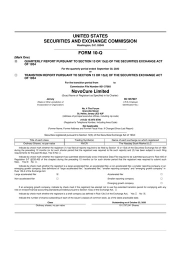 Thumbnail Novocure
 10-Q Quarterly Report FY2020 