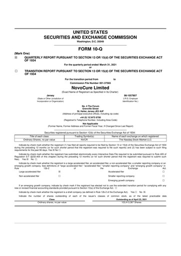 Thumbnail Novocure
 10-Q Quarterly Report FY2021 