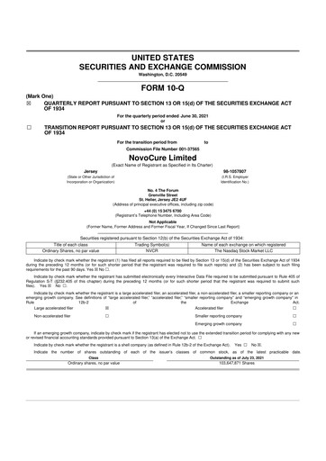 Thumbnail Novocure
 10-Q Quarterly Report FY2021 