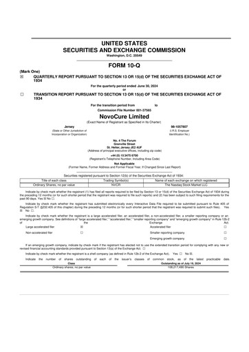 Thumbnail Novocure
 10-Q Quarterly Report FY2024 