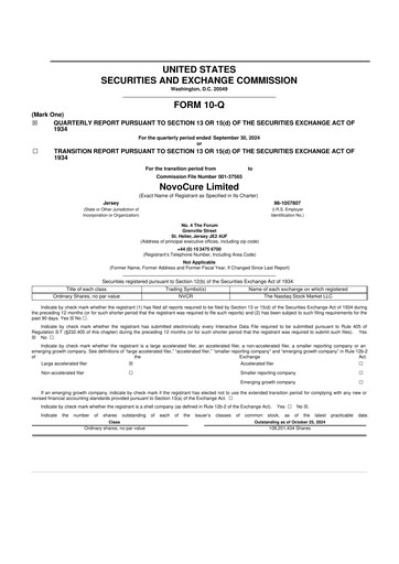 Thumbnail Novocure
 10-Q Quarterly Report FY2024 