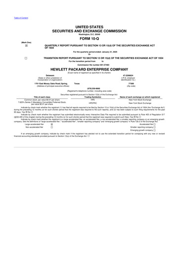 Thumbnail Hewlett Packard Enterprise 10-Q Quarterly Report FY2025 
