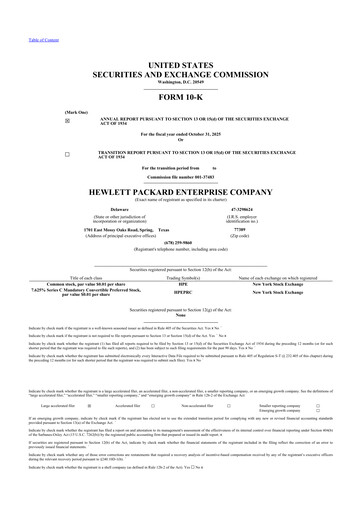 Thumbnail Hewlett Packard Enterprise 10-K Annual Report 2025