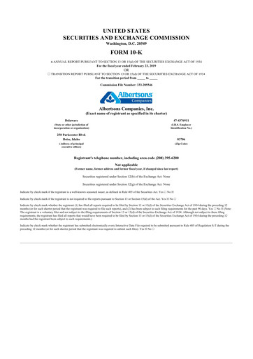 Thumbnail Albertsons 10-K Annual Report 2018