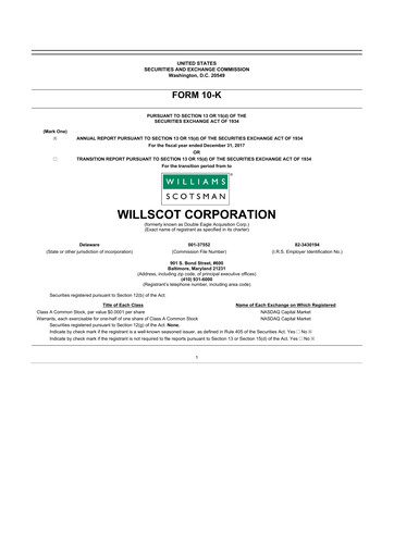 Miniature WillScot 10-K Rapport annuel 2017