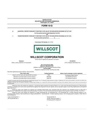 Miniature WillScot 10-Q Rapport trimestriel 2019 