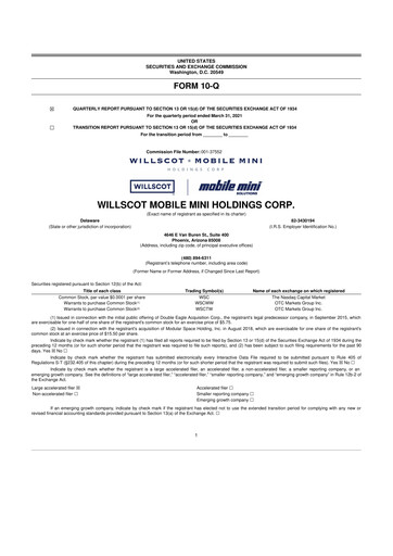 Miniature WillScot 10-Q Rapport trimestriel 2021 