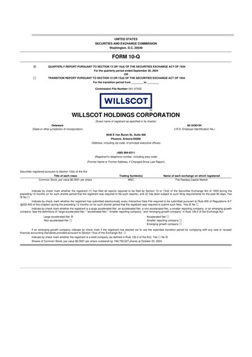 Miniature WillScot 10-Q Rapport trimestriel 2024 