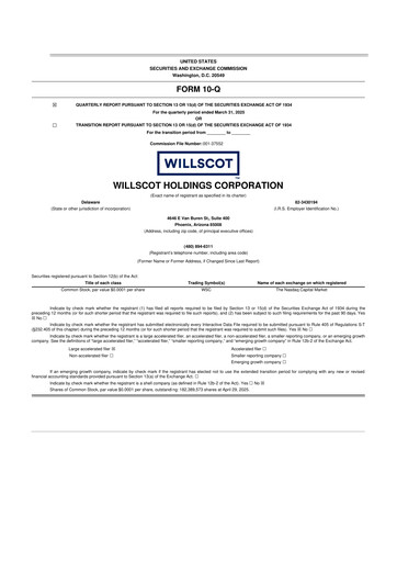 Miniature WillScot 10-Q Rapport trimestriel 2025 