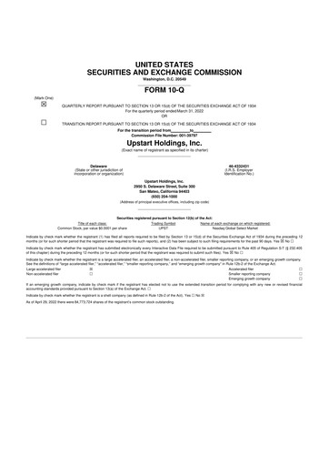 Miniature Upstart 10-Q Rapport trimestriel 2022 