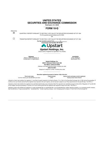 Miniature Upstart 10-Q Rapport trimestriel 2023 