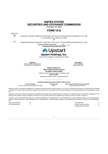 Miniature Upstart 10-Q Rapport trimestriel 2024 