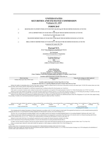 Thumbnail Ferrari 20-F Annual Report 2021