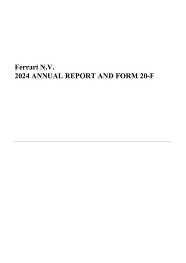 Thumbnail Ferrari 20-F Annual Report 2024