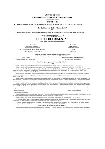 Thumbnail Duluth Holdings 10-K Annual Report 2019