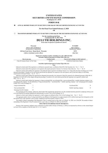 Thumbnail Duluth Holdings 10-K Annual Report 2020