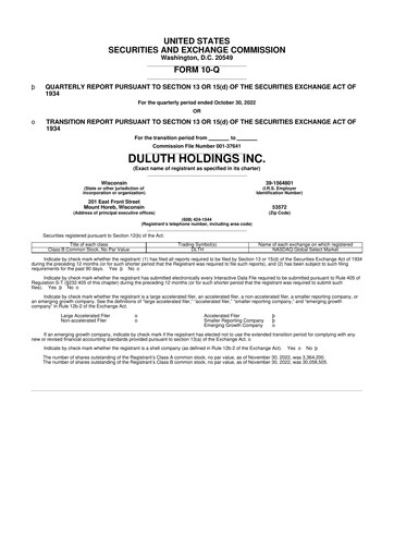 Thumbnail Duluth Holdings 10-Q Quarterly Report FY2023 