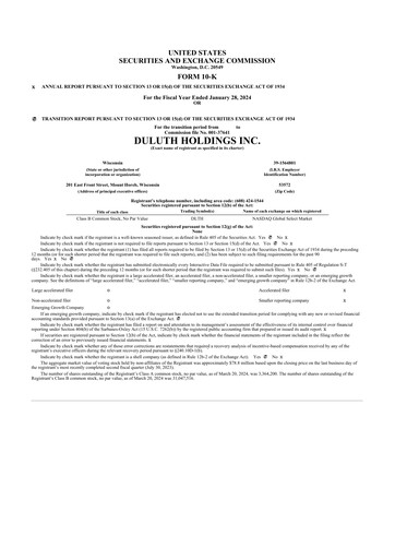 Thumbnail Duluth Holdings 10-K Annual Report 2023