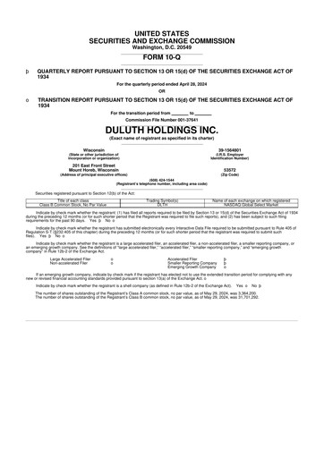 Thumbnail Duluth Holdings 10-Q Quarterly Report FY2025 