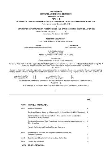 Vorschaubild Addentax Group 10-Q Quartalsbericht 2016 