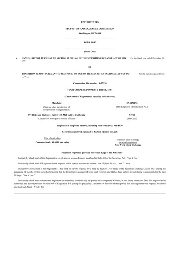 Thumbnail Four Corners Property Trust 10-K Annual Report 2017
