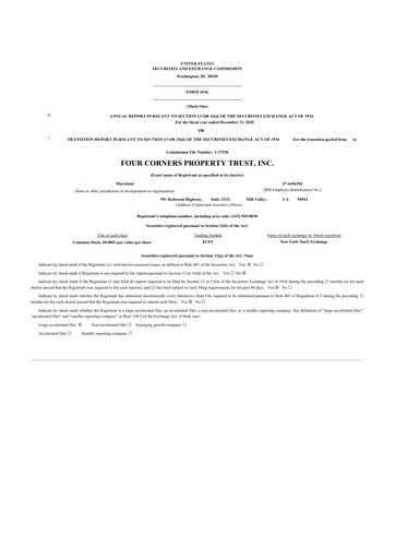 Thumbnail Four Corners Property Trust 10-K Annual Report 2020