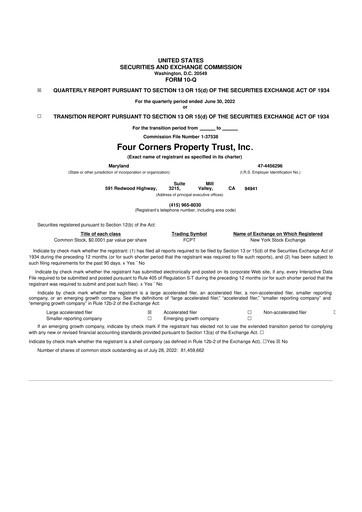 Thumbnail Four Corners Property Trust 10-Q Quarterly Report FY2022 