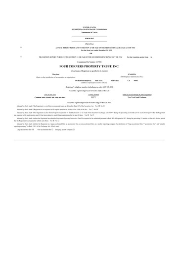 Thumbnail Four Corners Property Trust 10-K Annual Report 2022