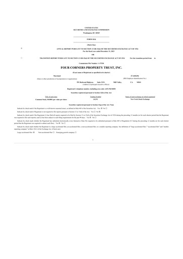 Thumbnail Four Corners Property Trust 10-K Annual Report 2023