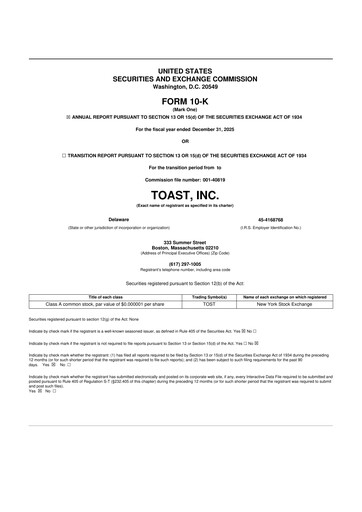 Thumbnail Toast 10-K Annual Report 2025