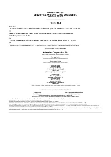 Thumbnail Atlassian 20-F Annual Report 