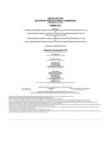 Thumbnail Atlassian 20-F Annual Report 