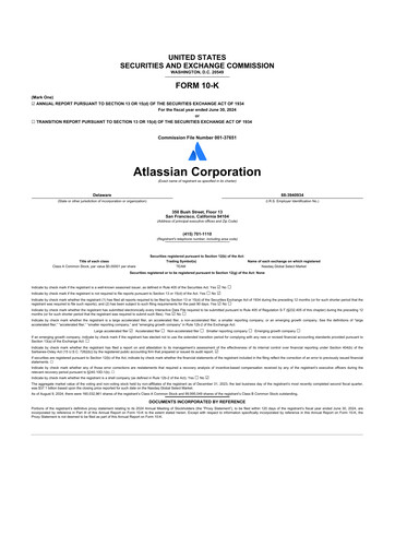 Thumbnail Atlassian 10-K Annual Report 2024