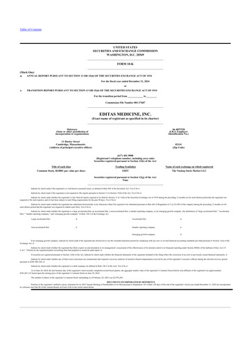 Thumbnail Editas Medicine
 10-K Annual Report 2024