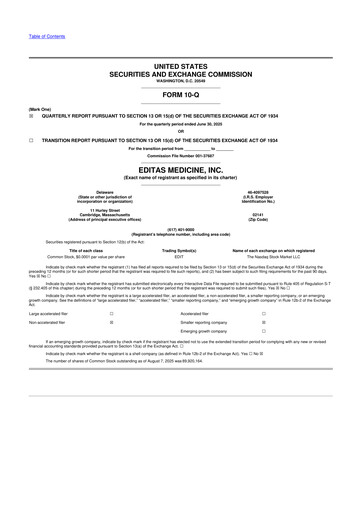 Vorschaubild Editas Medicine
 10-Q Quartalsbericht 2025 