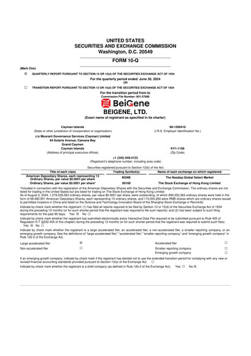 Thumbnail BeOne Medicines 10-Q Quarterly Report FY2024 