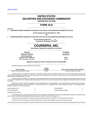 Vorschaubild Coursera 10-Q Quartalsbericht 2023 