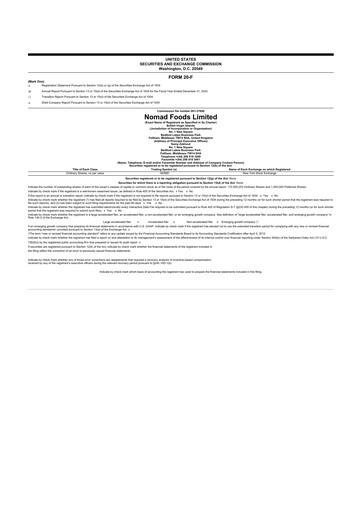 Thumbnail Nomad Foods 20-F Annual Report 2022