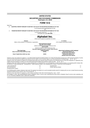 Thumbnail Alphabet (Google) 10-Q Quarterly Report FY2021 