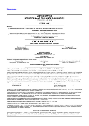 Thumbnail Ichor Systems 10-K Annual Report 2025