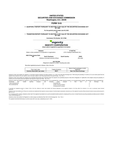 Thumbnail Ingevity 10-Q Quarterly Report FY2023 
