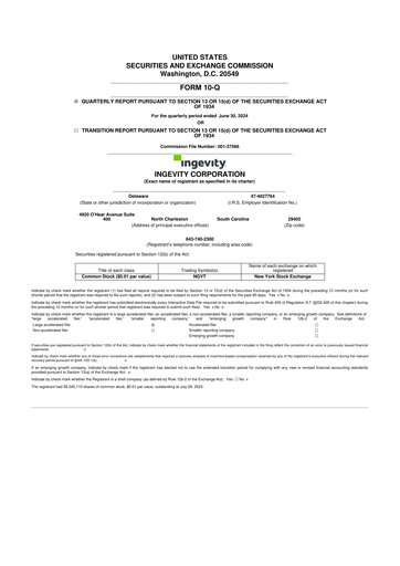 Thumbnail Ingevity 10-Q Quarterly Report FY2024 