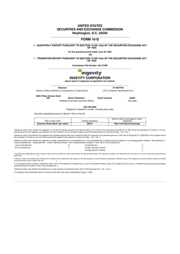 Thumbnail Ingevity 10-Q Quarterly Report FY2025 