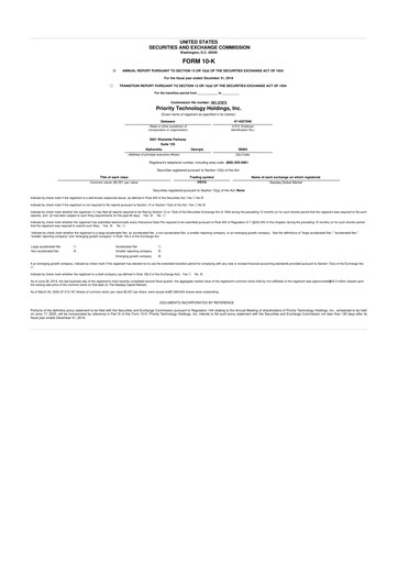 Thumbnail Priority Technology Holdings
 10-K Annual Report 43830