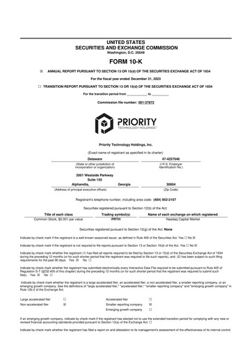 Thumbnail Priority Technology Holdings
 10-K Annual Report 2023
