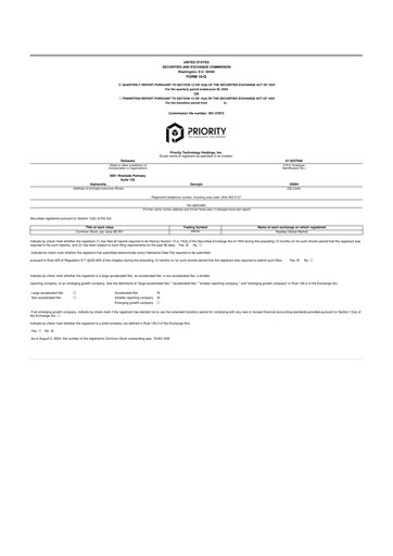 Thumbnail Priority Technology Holdings
 10-Q Quarterly Report FY2024 